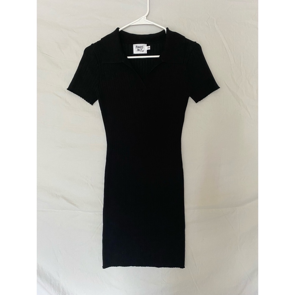 Black Princess Polly Collared Mini Dress